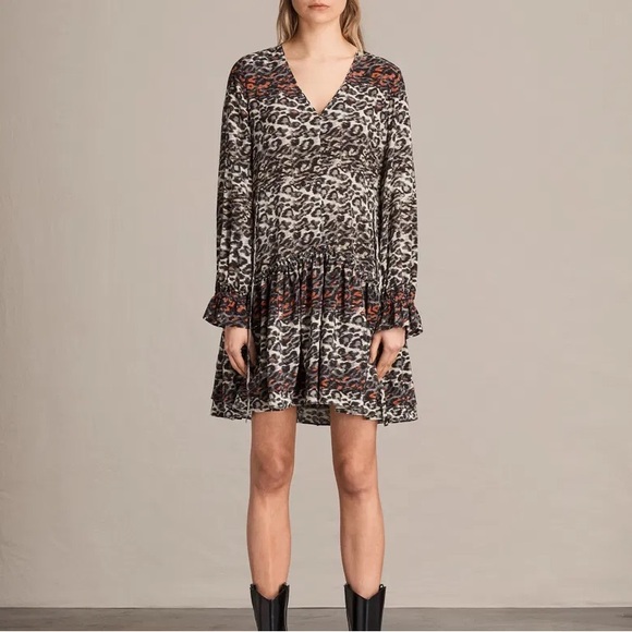 All Saints | Alia Juba Leopard Print Dress - Picture 5 of 16